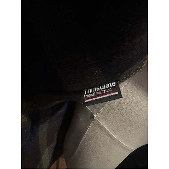 Vintage LL Bean 100% Wool Thinsulate Plaid Lining Mens Navy Coat Size M Tall USA - Picture 9 of 12